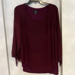 ABG Burgundy Blouse Size 1X